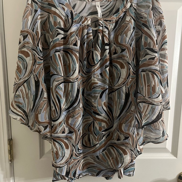 NY Collection Multicolor Swirl Blouse - Picture 1 of 1